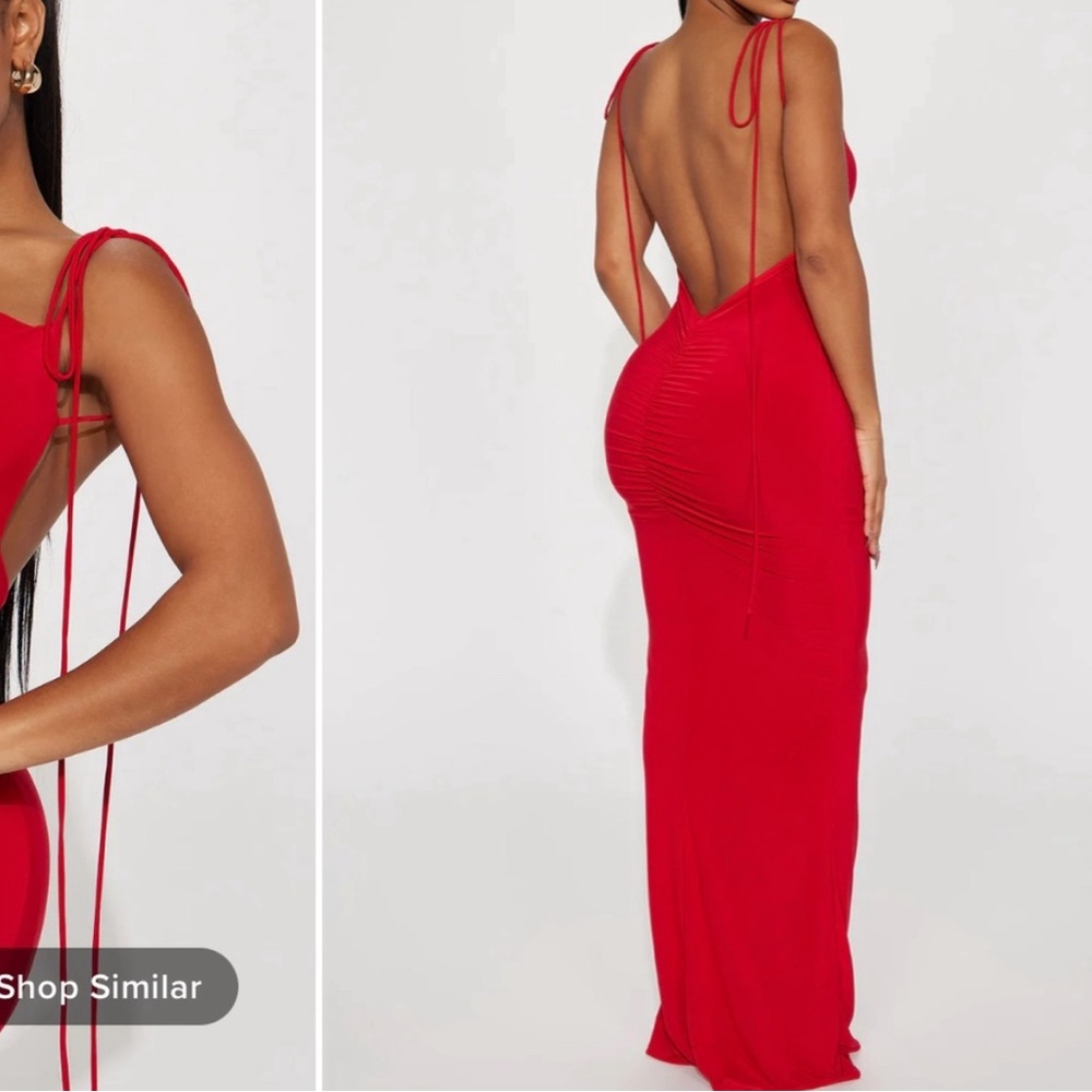 Red maxi dress